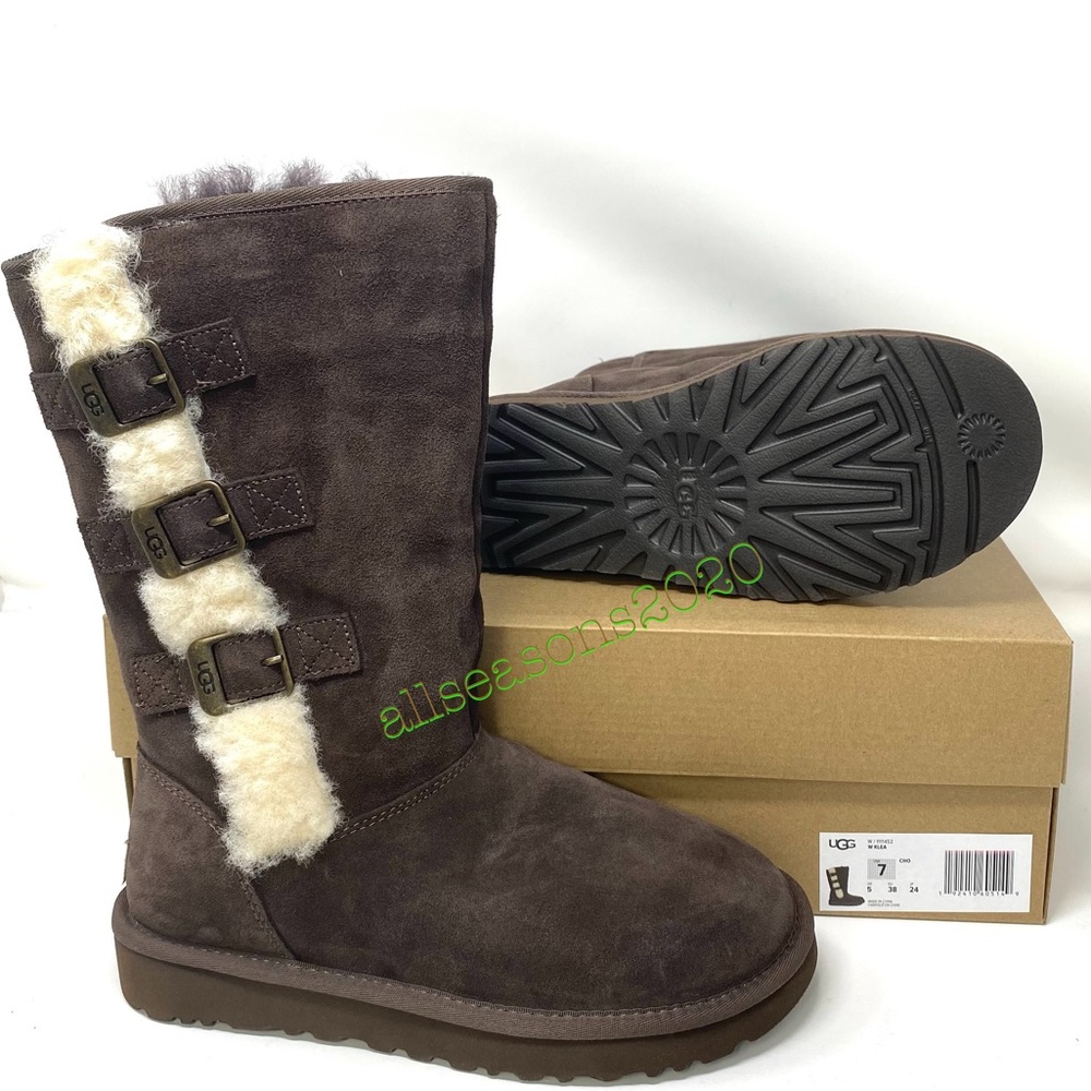 UGG Klea Cho Women’s Boot Brown Suede Fur - Picture 8 of 11